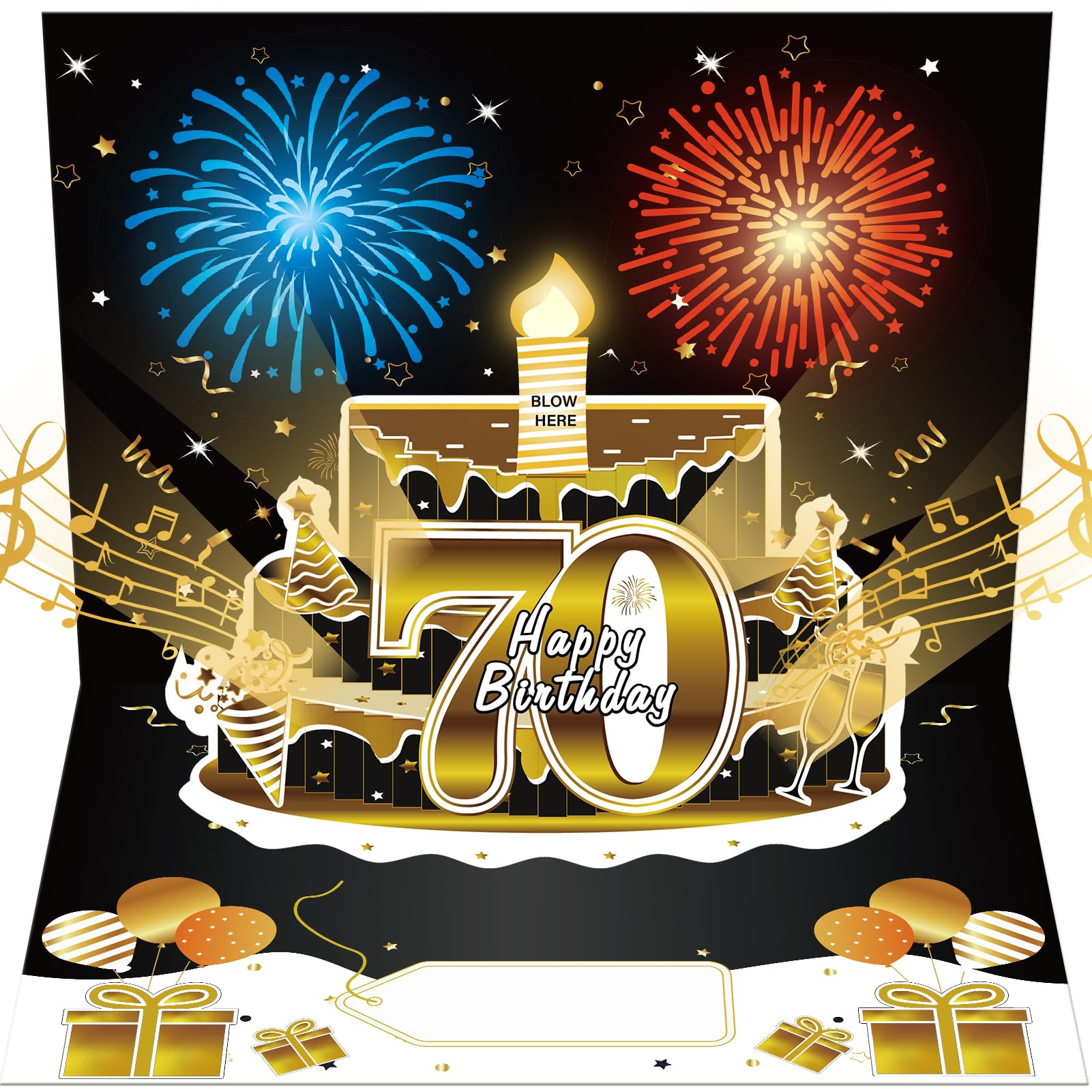 Amazon.com : Turypaty 70th Birthday Cards Pop Up 3D Cake